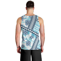 Hawaii Quilt Men Tank Top Kakau Polynesian Pattern Sky Blue Version LT01 - Polynesian Pride