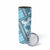 Hawaii Quilt Skinny Tumbler Kakau Polynesian Pattern Sky Blue Version