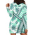 Hawaii Quilt Hoodie Dress Kakau Polynesian Pattern Teal Version LT01 - Polynesian Pride