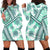 Hawaii Quilt Hoodie Dress Kakau Polynesian Pattern Teal Version LT01 - Polynesian Pride