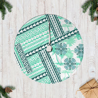 Hawaii Quilt Tree Skirt Kakau Polynesian Pattern Teal Version LT01 Casual Tree Skirts Teal - Polynesian Pride