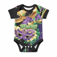 Personalized Mardi Gras Baby Onesie Carnival Feathers Masks LT01 Colorful - Polynesian Pride