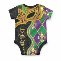 Personalized Mardi Gras Baby Onesie Gold Mask Unique Style LT01 - Polynesian Pride