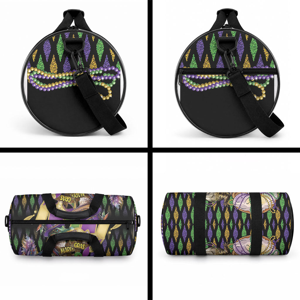 Mardi Gras Alligator Duffle Bag Fleur De Lis Glitter Style LT01 - Polynesian Pride