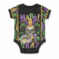 Mardi Gras Skull Baby Onesie Beads Fleur De Lis LT01 - Polynesian Pride