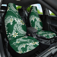Polynesian Hawaiian Plumeria Tribal Pattern Car Seat Cover Green Version