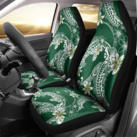 Polynesian Hawaiian Plumeria Tribal Pattern Car Seat Cover Green Version