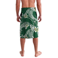 Polynesian Hawaiian Plumeria Tribal Pattern Lavalava Green Version