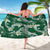 Polynesian Hawaiian Plumeria Tribal Pattern Sarong Green Version