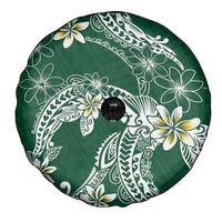 Polynesian Hawaiian Plumeria Tribal Pattern Spare Tire Cover Green Version