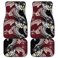 Polynesian Hawaiian Plumeria Tribal Pattern Car Mats Special Wine Red Version