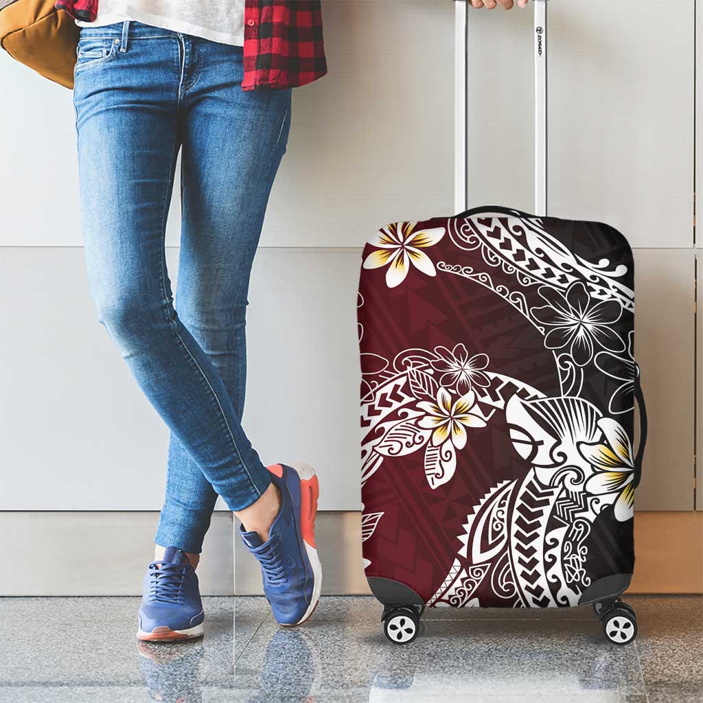 Polynesian Hawaiian Plumeria Tribal Pattern Luggage Cover Special Wine Red Version