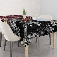 Polynesian Hawaiian Plumeria Tribal Pattern Tablecloth Special Wine Red Version