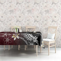 Polynesian Hawaiian Plumeria Tribal Pattern Tablecloth Special Wine Red Version