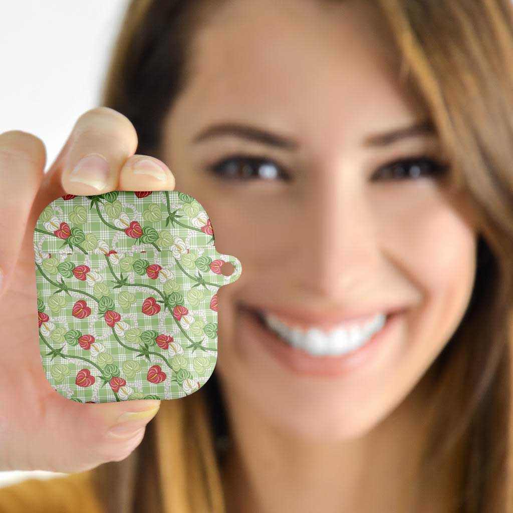 Anthurium Pikake Ti Leaf Palaka AirPods Case Green Version LT01 - Polynesian Pride