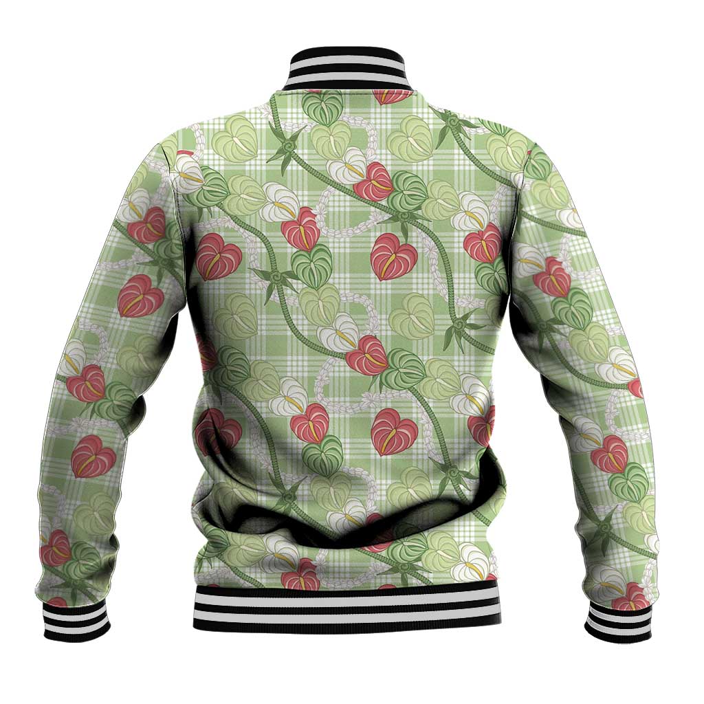 Anthurium Pikake Ti Leaf Palaka Baseball Jacket Green Version