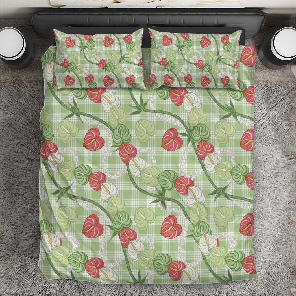 Anthurium Pikake Ti Leaf Palaka Bedding Set Green Version