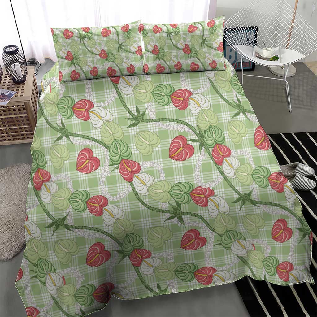 Anthurium Pikake Ti Leaf Palaka Bedding Set Green Version
