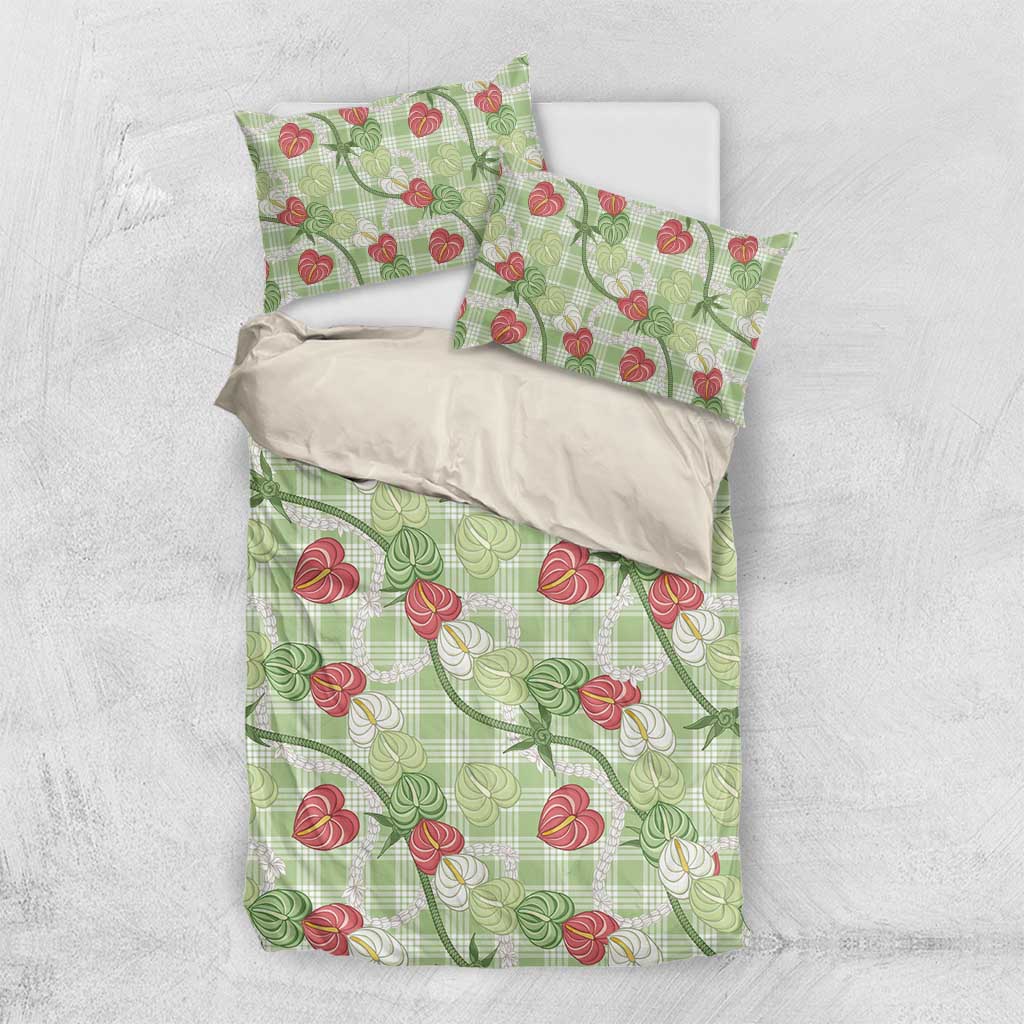 Anthurium Pikake Ti Leaf Palaka Bedding Set Green Version