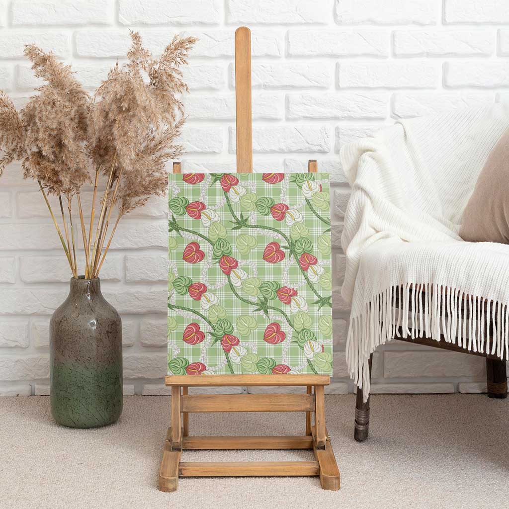 Anthurium Pikake Ti Leaf Palaka Canvas Wall Art Green Version