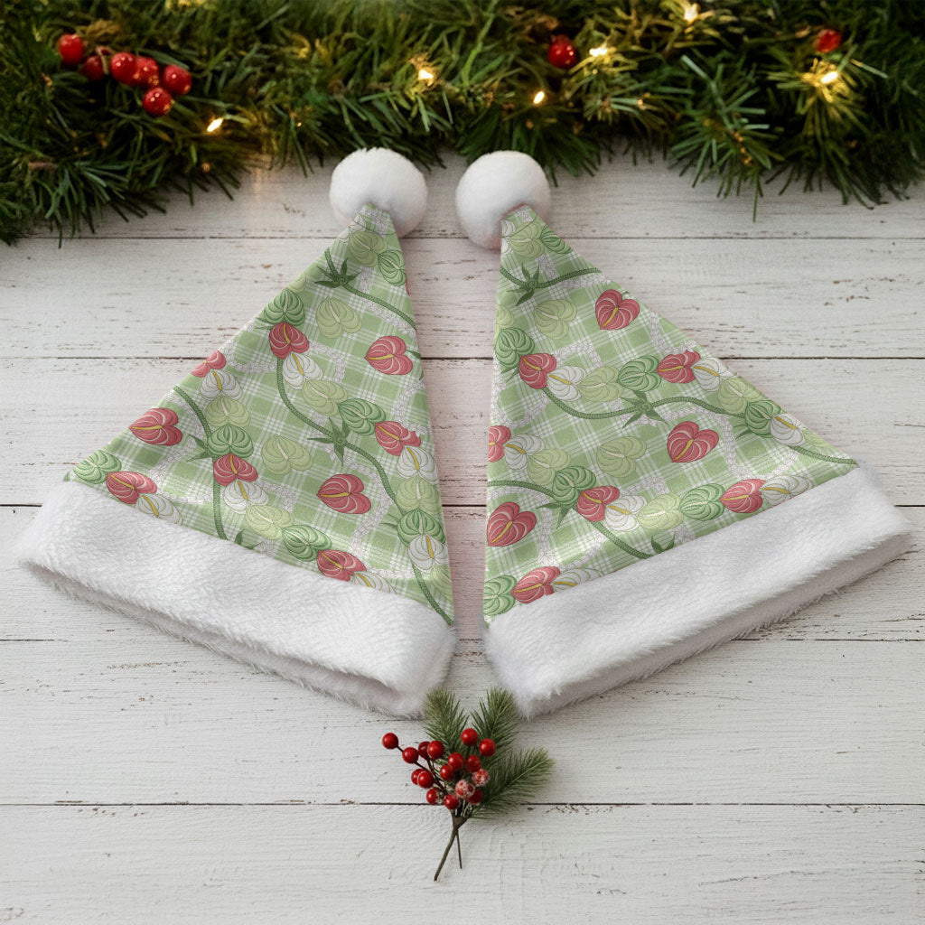 Anthurium Pikake Ti Leaf Palaka Christmas Santa Hat Green Version LT01 - Polynesian Pride