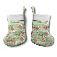 Anthurium Pikake Ti Leaf Palaka Christmas Stocking Green Version LT01 - Polynesian Pride