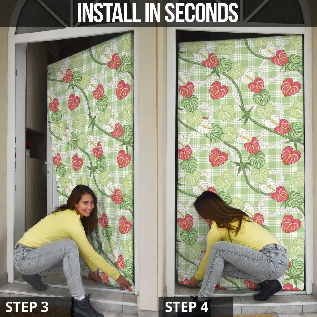 Anthurium Pikake Ti Leaf Palaka Door Cover Green Version