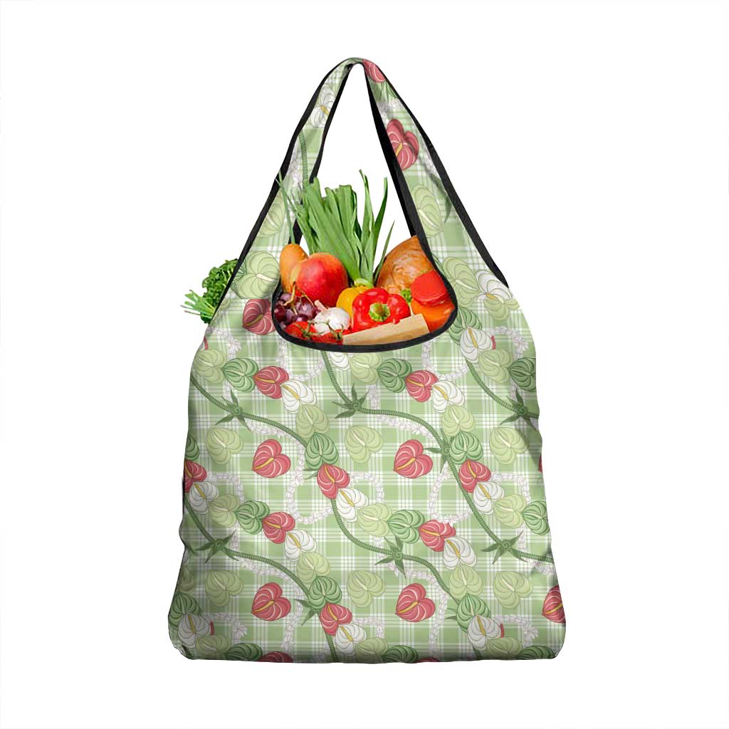 Anthurium Pikake Ti Leaf Palaka Grocery Bag Green Version