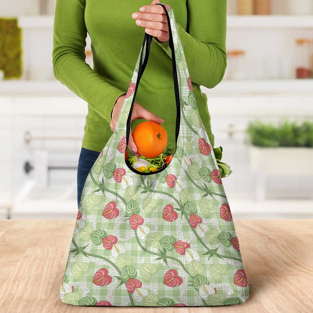 Anthurium Pikake Ti Leaf Palaka Grocery Bag Green Version