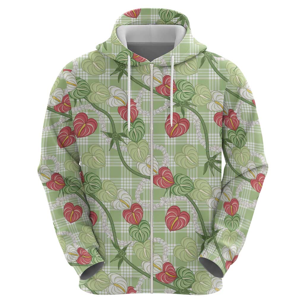 Anthurium Pikake Ti Leaf Palaka Hoodie Green Version