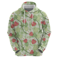 Anthurium Pikake Ti Leaf Palaka Hoodie Green Version