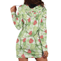 Anthurium Pikake Ti Leaf Palaka Hoodie Dress Green Version
