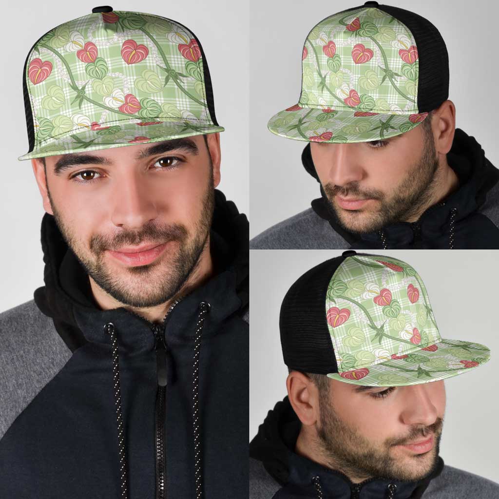 Anthurium Pikake Ti Leaf Palaka Mesh Trucker Cap Green Version