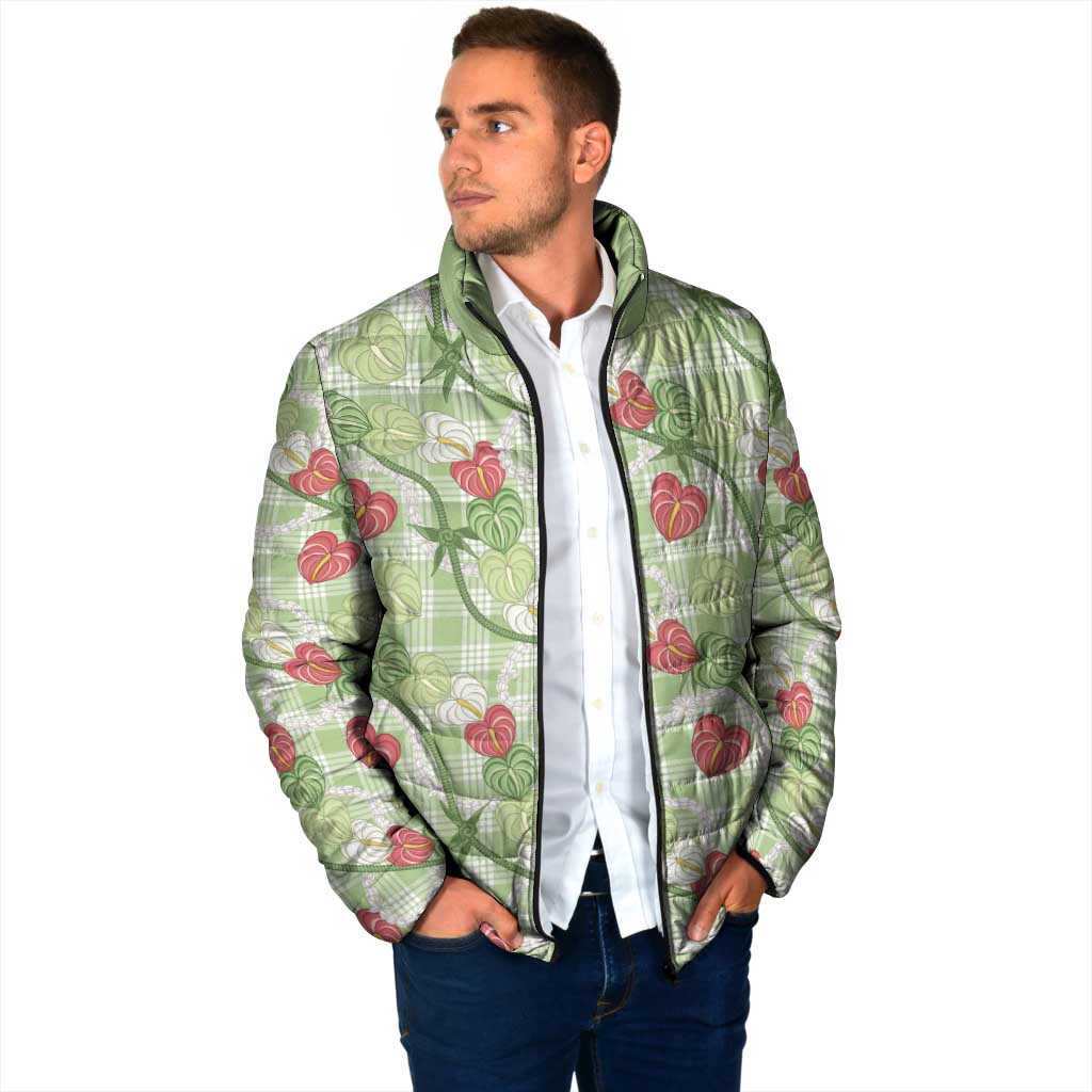 Anthurium Pikake Ti Leaf Palaka Padded Jacket Green Version