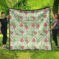 Anthurium Pikake Ti Leaf Palaka Quilt Green Version