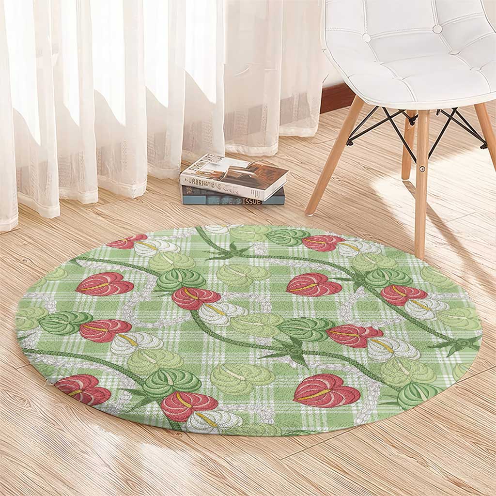 Anthurium Pikake Ti Leaf Palaka Round Carpet Green Version