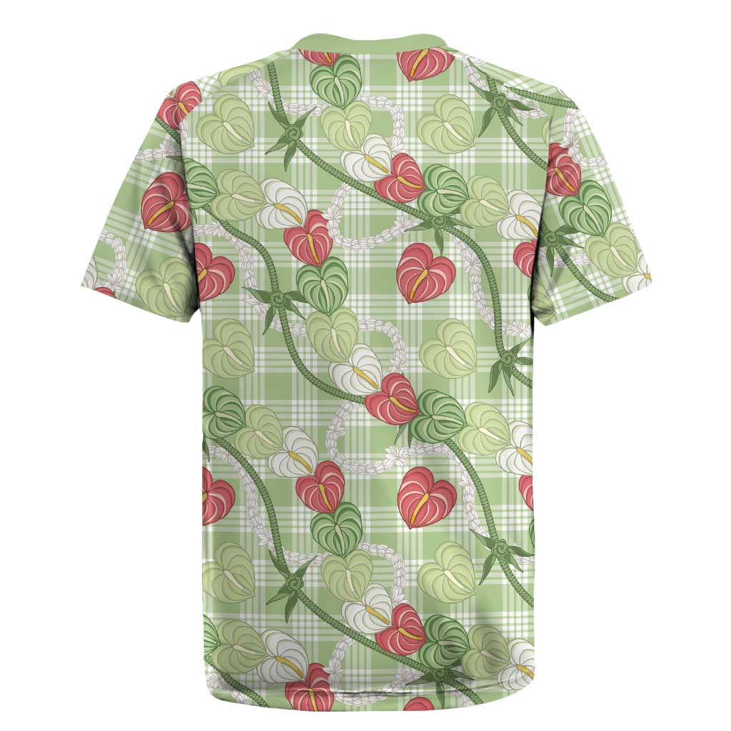 Anthurium Pikake Ti Leaf Palaka Rugby Jersey Green Version