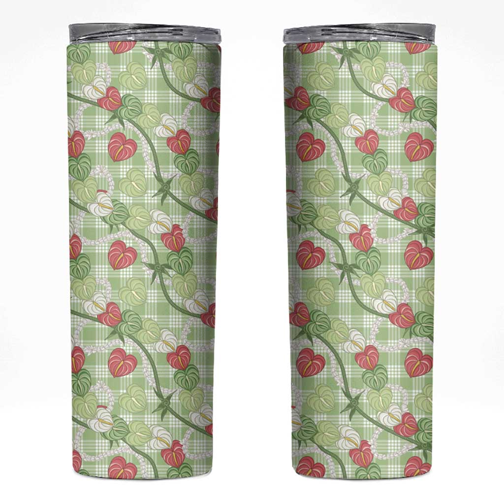 Anthurium Pikake Ti Leaf Palaka Skinny Tumbler Green Version