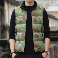 Anthurium Pikake Ti Leaf Palaka Sleeveless Puffer Jacket Green Version