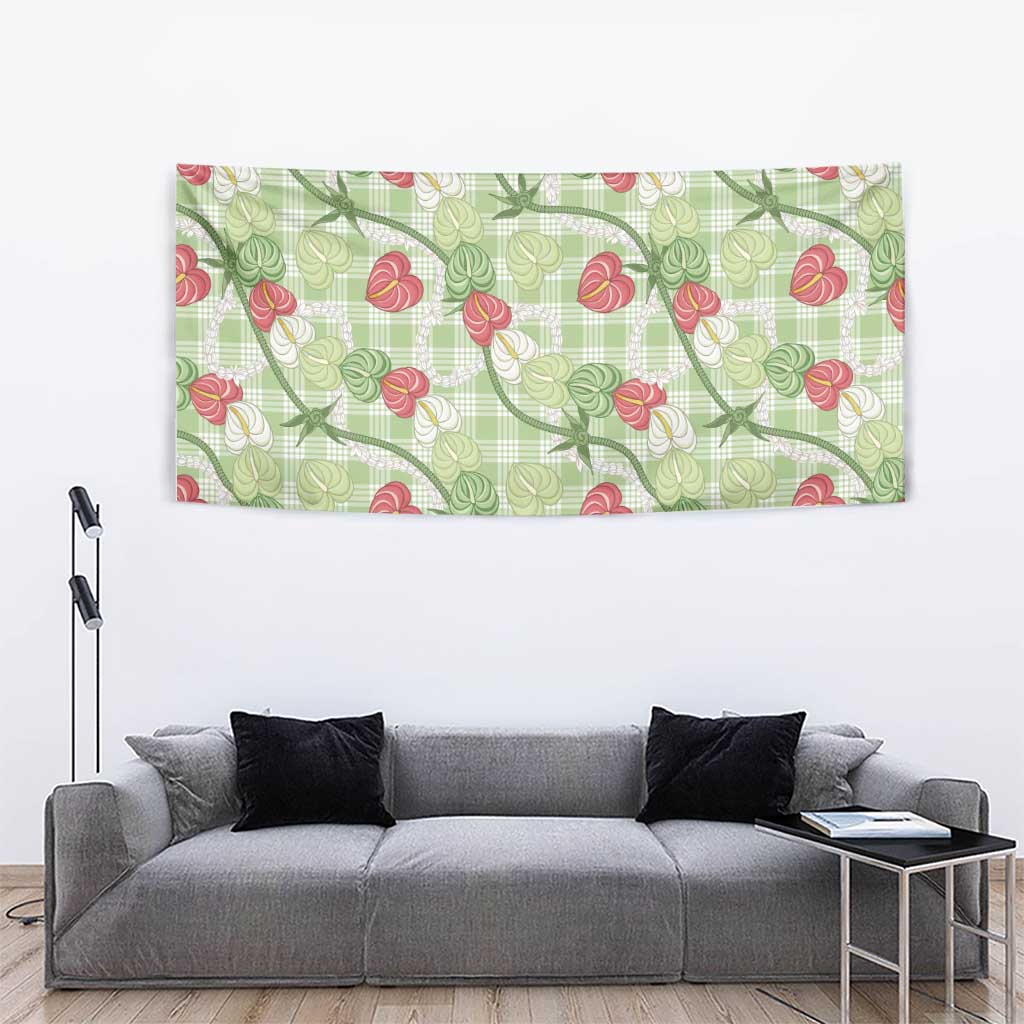 Anthurium Pikake Ti Leaf Palaka Tapestry Green Version