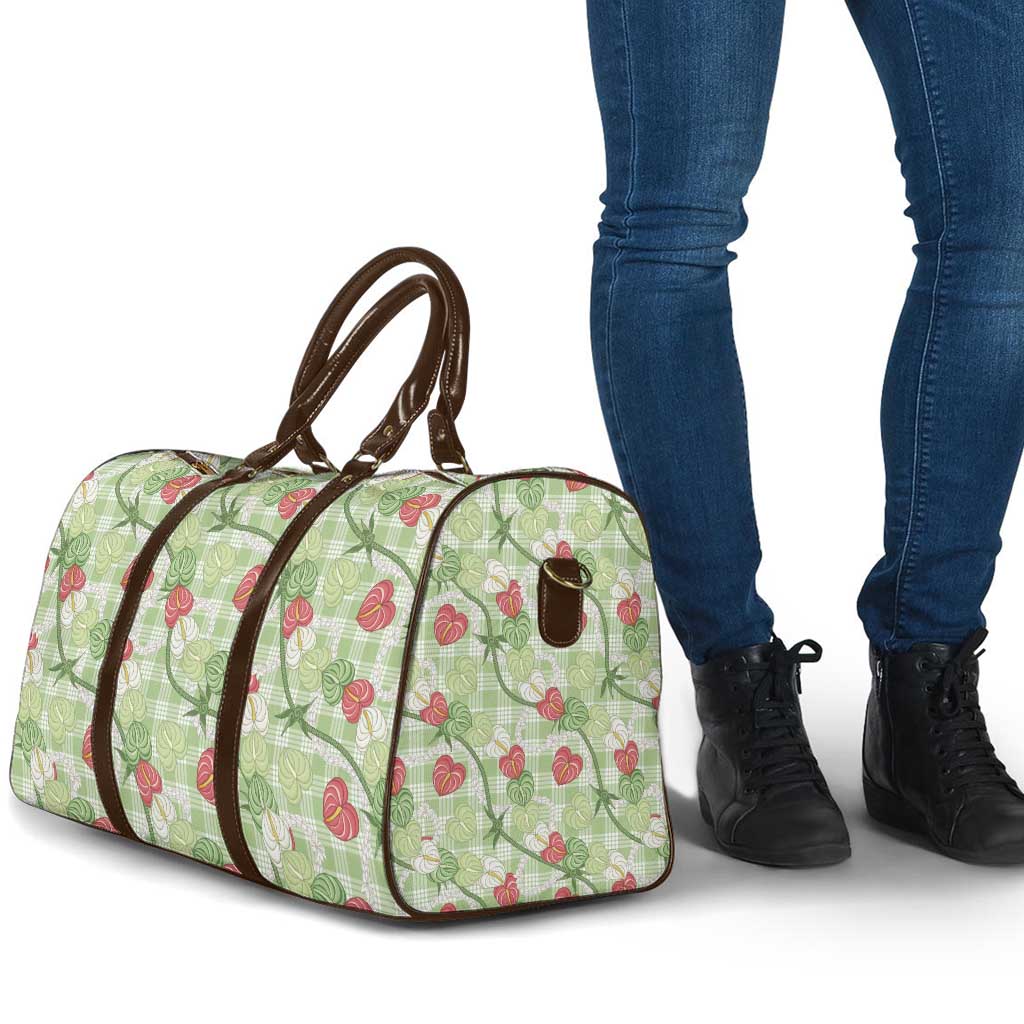 Anthurium Pikake Ti Leaf Palaka Travel Bag Green Version