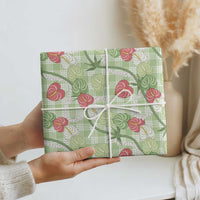 Anthurium Pikake Ti Leaf Palaka Wrapping Paper Green Version