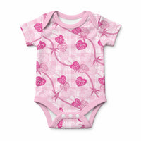 Anthurium Pikake Ti Leaf Palaka Baby Onesie Pink Version LT01 Pink - Polynesian Pride