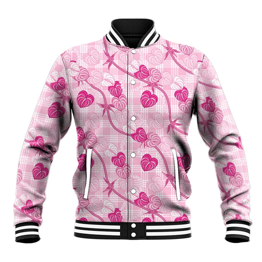 Anthurium Pikake Ti Leaf Palaka Baseball Jacket Pink Version