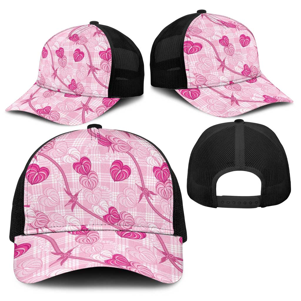 Anthurium Pikake Ti Leaf Palaka Baseball Net Cap Pink Version