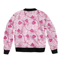 Anthurium Pikake Ti Leaf Palaka Bomber Jacket Pink Version