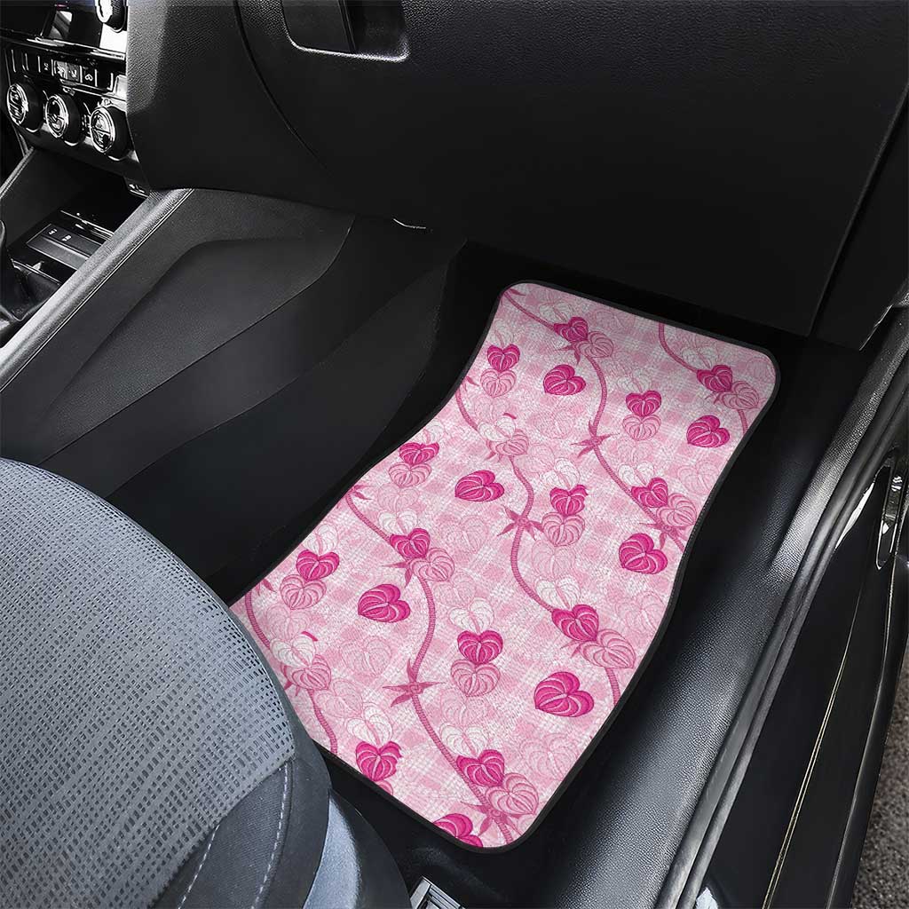 Anthurium Pikake Ti Leaf Palaka Car Mats Pink Version
