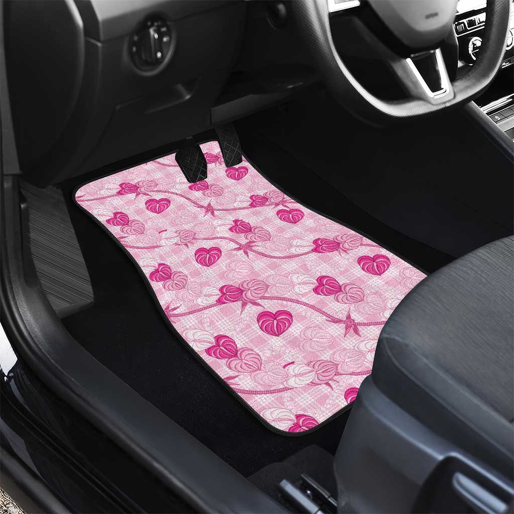 Anthurium Pikake Ti Leaf Palaka Car Mats Pink Version