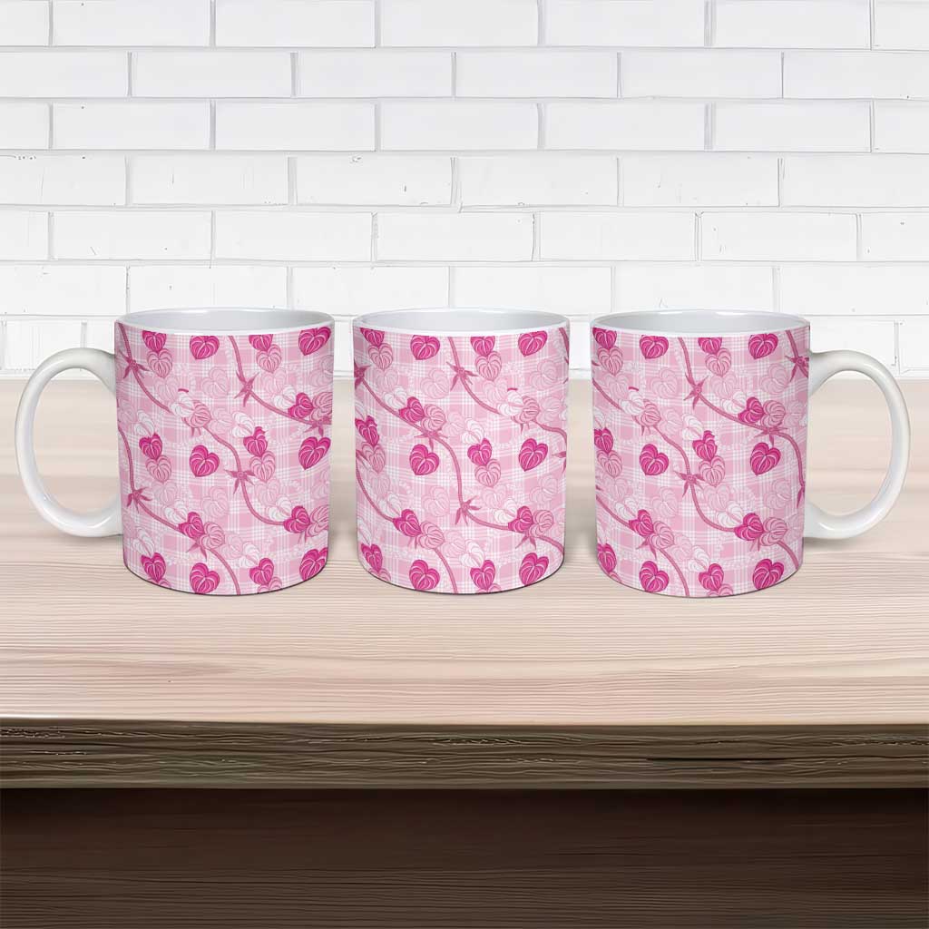 Anthurium Pikake Ti Leaf Palaka Ceramic Mug Pink Version