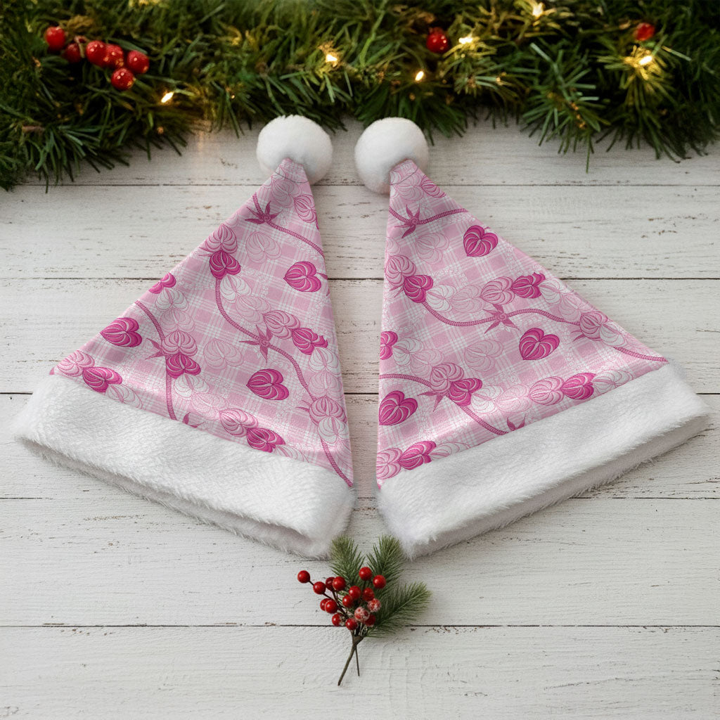 Anthurium Pikake Ti Leaf Palaka Christmas Santa Hat Pink Version LT01 - Polynesian Pride